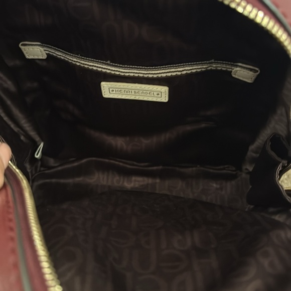 New Henri Bendel backpack. Perfect condition.Burgundy leather with gold hardware - Picture 7 of 9
